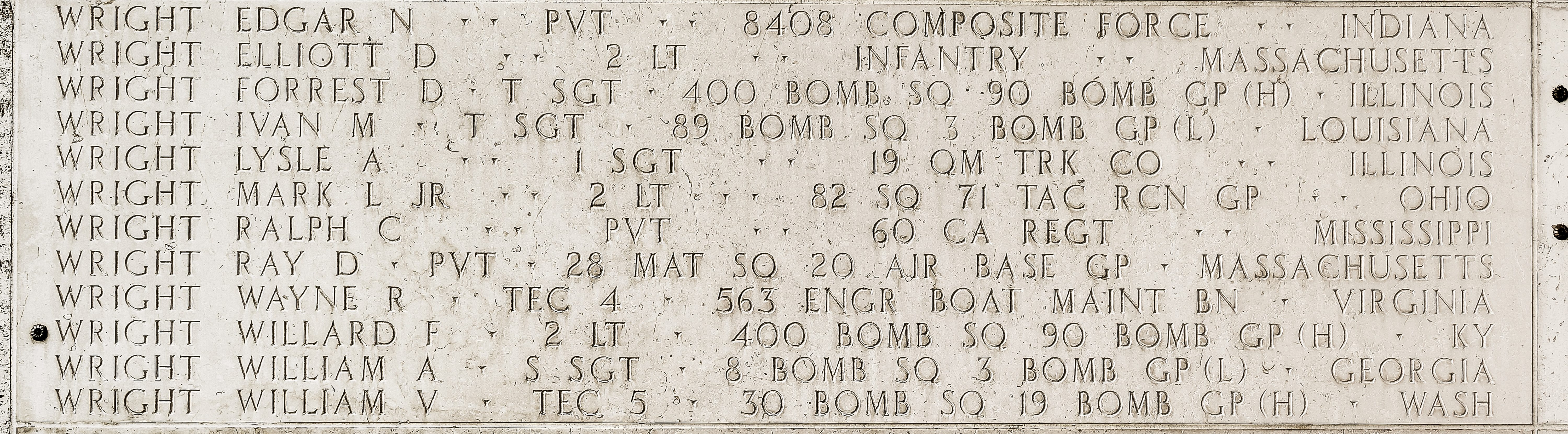 Ivan M. Wright, Technical Sergeant